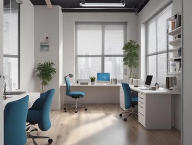 A smiling cleaner holding cleaning supplies ready to start a job.