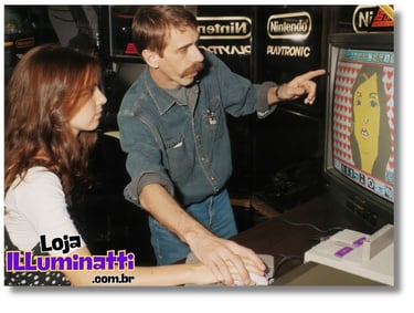 Caricatura no Mario Paint: lembrança da visita.