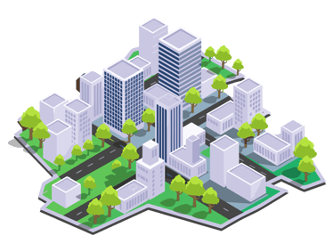 a cityscape of a city with a lot of buildings