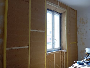 Isolation intérieure en laine de bois et ossature bois