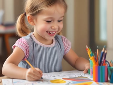 Children engaged in colorful creative play activities indoors
