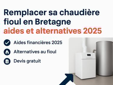 remplacer une chaudiere fioul à Rennes Vannes en Bretagne aides Devis infographie