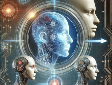 a robot - like head - mounted robot - like headgear
