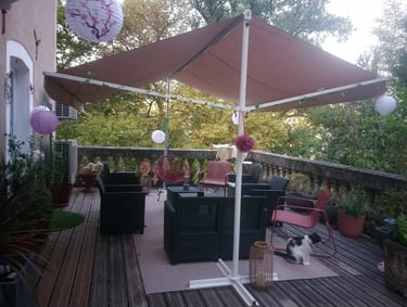 terrasse, sauna et spa jaccuzi