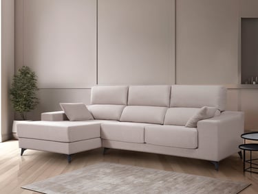 a living room with a couch and a rug