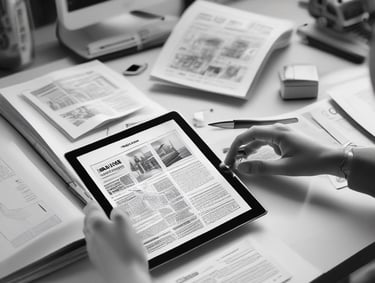 a man riding a skateboard down a street next to tall buildings