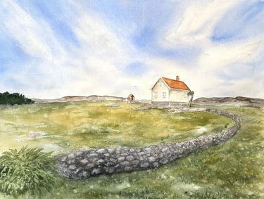 Stengärdsgård och hus på västkusten