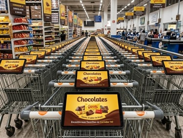 propaganda para carrinho de supermercado. manopla. placa face para carrinhos
