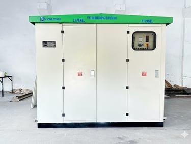G Sons Compact Substation (CSS), fully enclosed green housing, housing transformer,