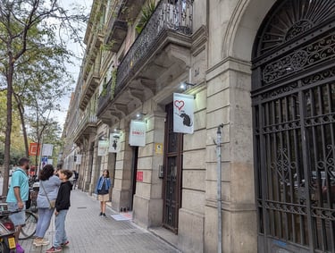 Front of the Banksy Museum in Barcelona