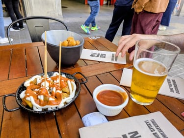 Mozzarella sticks and patatas bravas at CocoVail Beer Hall
