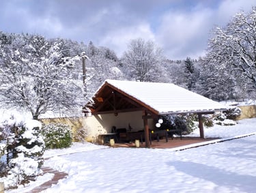 espace extérieur sous la neige