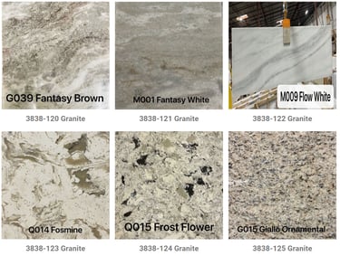 a variety of granite countertops and countertops