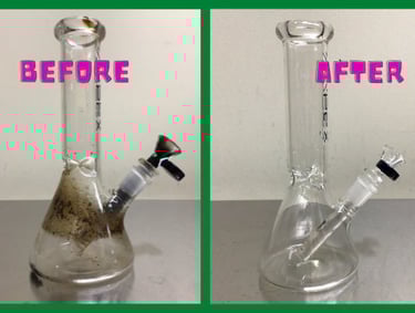 Dirty vs clean glass piece comparison