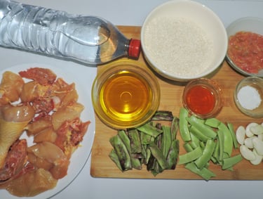 The Basic Ingredients of Valencian Paella.