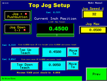 Fin Forming Jog Mode