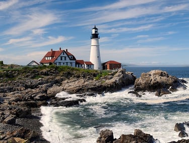 The Portland Head Light, located in Cape Elizabeth