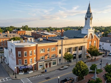 View of downtown Rochester from Central Square, Rochester, NH