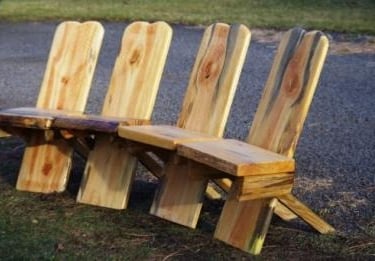blued pine chairs, unusual, original, unique