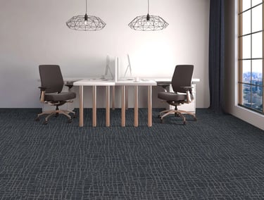 Garfield3 commercial carpet tile with modern grid pattern, designed for high-traffic office and retail spaces in London