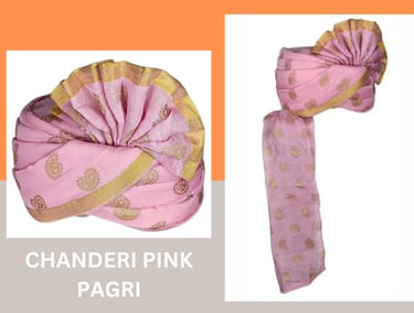 Chanderi Pink pagri by geet events