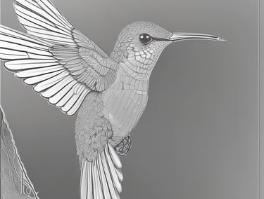 Grabado en vidrio con dibujo de colibrí 