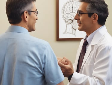 A poster features a close-up of a woman's face with a message about psychology. The top of the poster has the phrase 'GET PSYCHED!' in large orange text. Below, there is a series of questions in varying sizes and colors, exploring different psychological topics. The bottom part of the poster contains a web address.