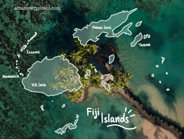 Mapa de las islas de Fiyi @amanecerporahi