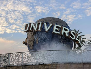 Universal globe sign at Universal Orlando Resort in Florida