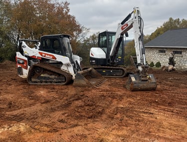 Bobcat skid steer and excavator