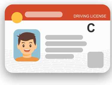 a driver's license card with a driver's license