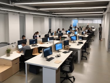 A person using a laptop while browsing real estate listings online.