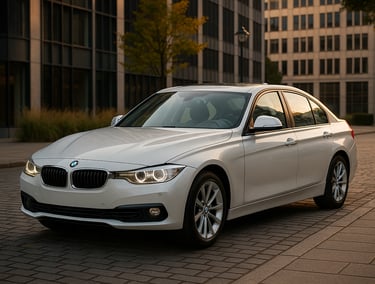 Toyota Corolla 2017 branco estacionado em avenida moderna com fundo urbano realista e iluminação nat