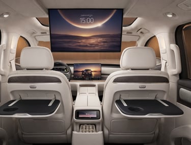 interior do SUV elétrico da Leapmotor D19 com telas digitais e acabamento premium