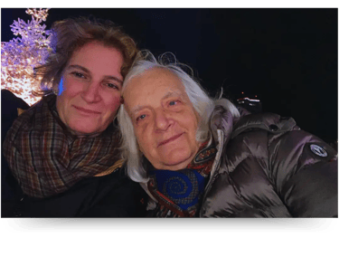 Barbara Ferraris in viaggio con la mamma