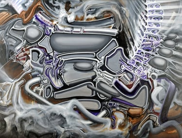 an original painting by Eric Stiles, Articulation of Tone, 36 x 48 acrylic on canvas 