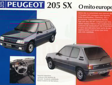 brochure peugeot 205 SX brazil bresil