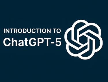 Introduction to ChatGPT-5 – OpenAI’s next-generation AI model with dark blue background, bold white 