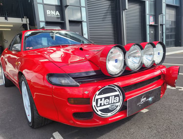 Red Toyota Celica GT-Four rally car paint corrected at The Coating Lab Auckland detailing studio