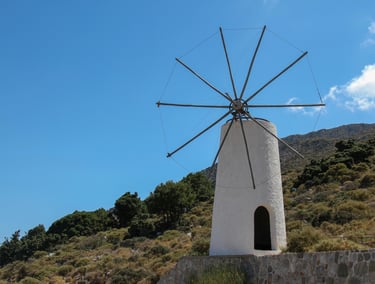 Windmill on the Lassithi Plateau in Crete