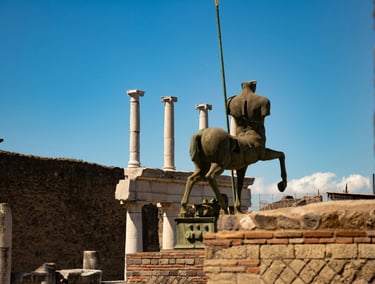 Centaur sculpture in the archaeological site of Pompeii