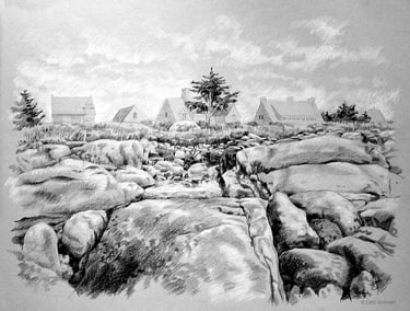 Dessin pierre noire sur carton gris 50 x 65 cm - © Eric Durant