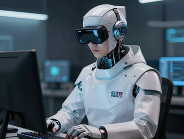 Interactive AI agent on a website helping a user with chat responses.