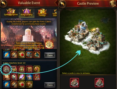 Evony Gate to the New World Castles in King's Party Cake