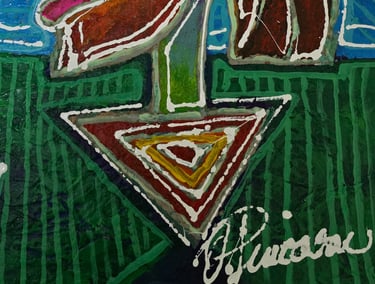 Drei Figuren stehen nebeneinander, ohne sich zu berühren. Und doch sind sie verbunden.