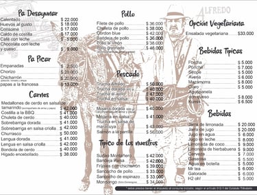Menú Restaurante Donde Alfredo Barcelona Quindío