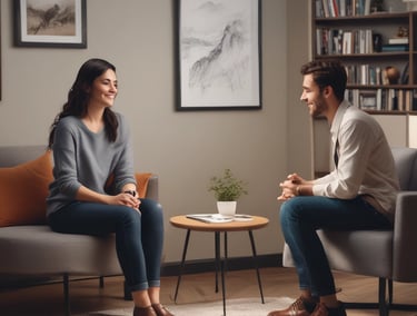 A serene massage room bathed in soft natural light with calming decor.