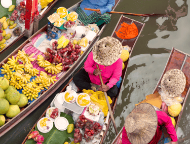 Mercado flotante del Sudeste Asiático