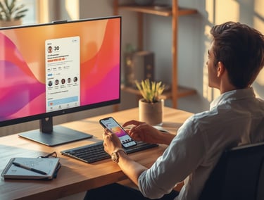 Content creator successfully managing AI influencer with growing audience engagement