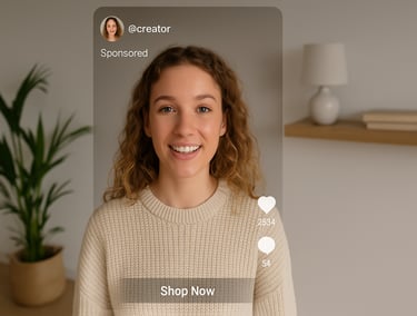 TikTok Spark Ad / Meta Partnership Ad example. Screenshot: Sponsored social media post by creator.